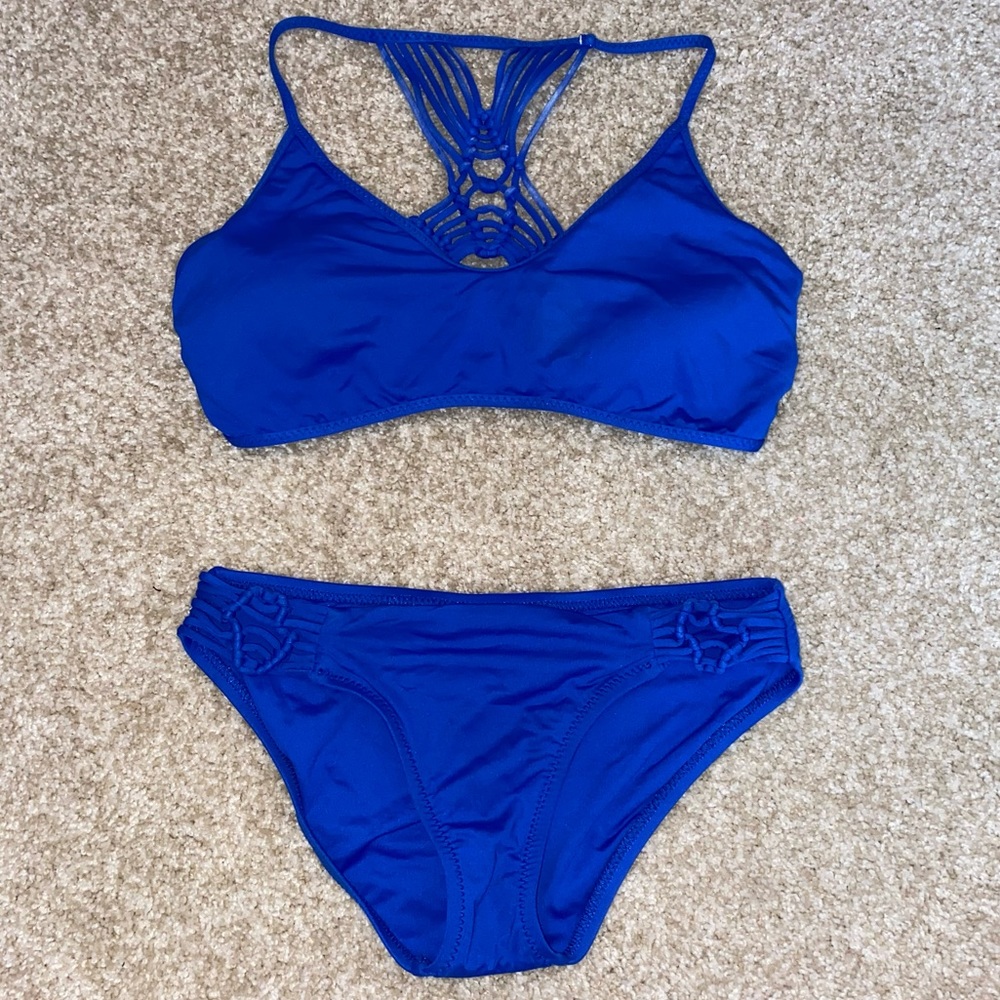 BECCA Virtue Cobalt Blue Classic Strappy Bikini